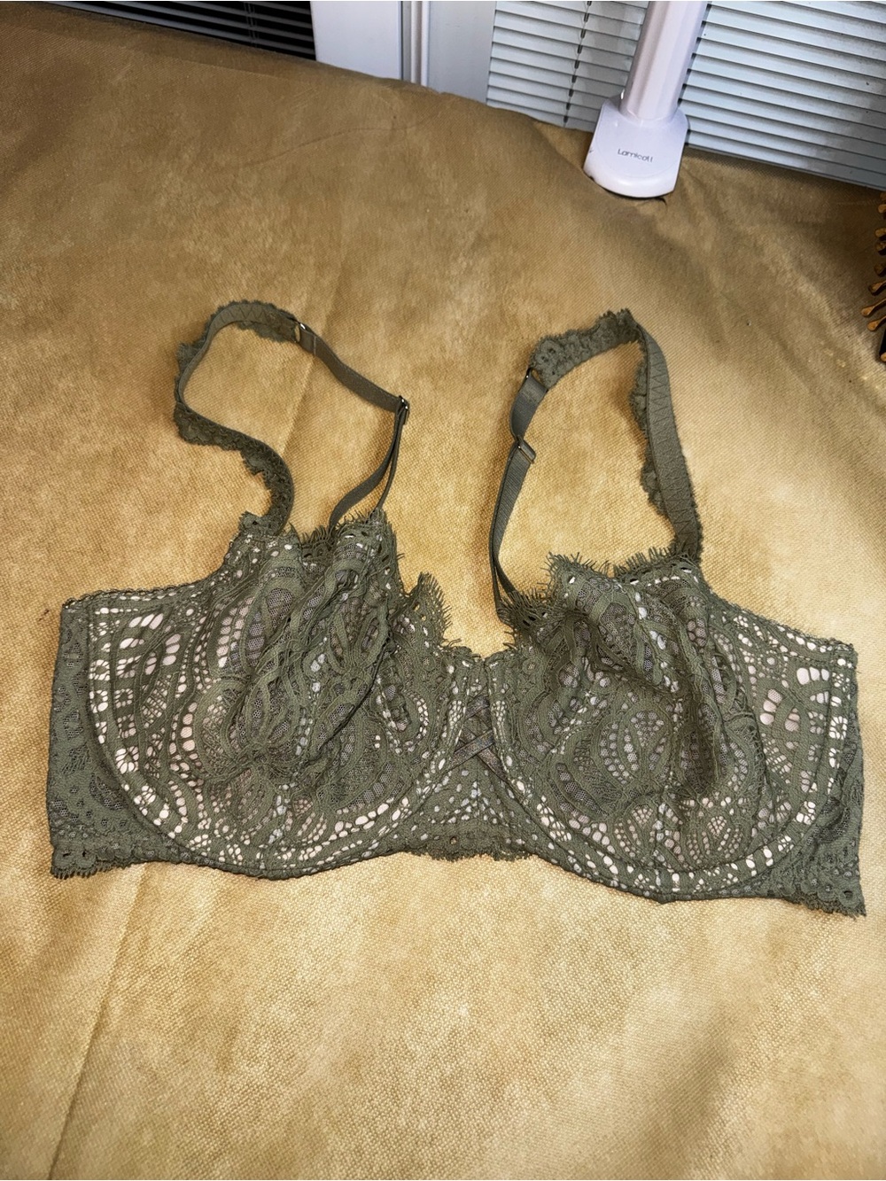 Lace Underwire Bralette in Olive Green